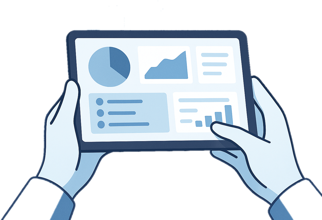 Medical professional with tablet